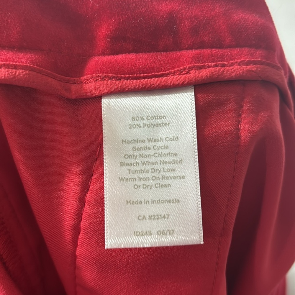 NEW Talbots RSVP Red Velvet Straight Leg Pants Ruffle Hem Holiday Plus Size 24W - Picture 5 of 6